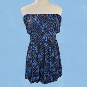 BANANA REPUBLIC Strapless Dress Blue and Black Lined Women’s Small